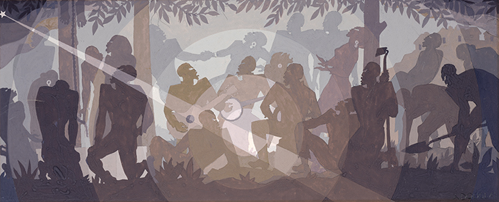 Aaron Douglas, <em>Study for Aspects of Negro Life: An Idyll of the Deep South</em>, 1934.