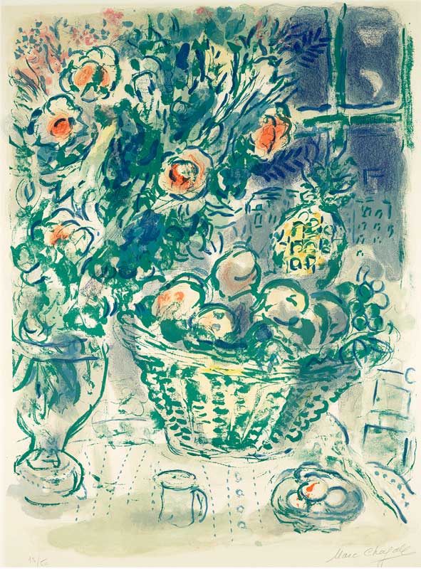 Basket of Fruit and Pineapples by Marc Chagall