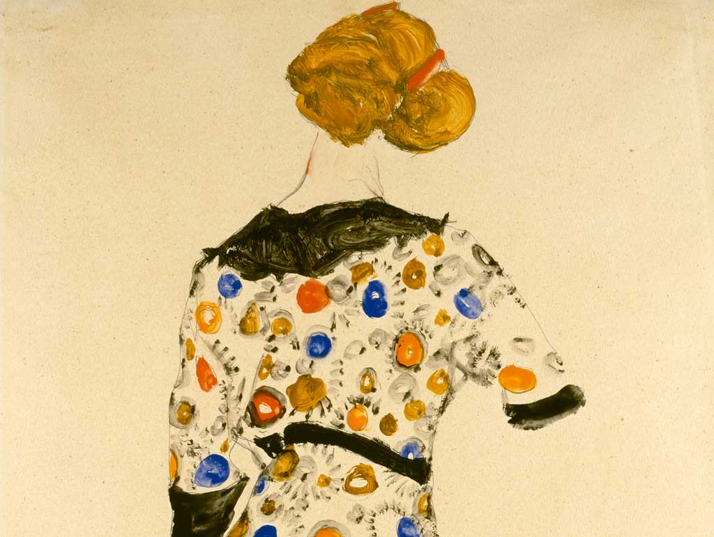 Standing Woman in a Patterned Blouse by Egon Schiele